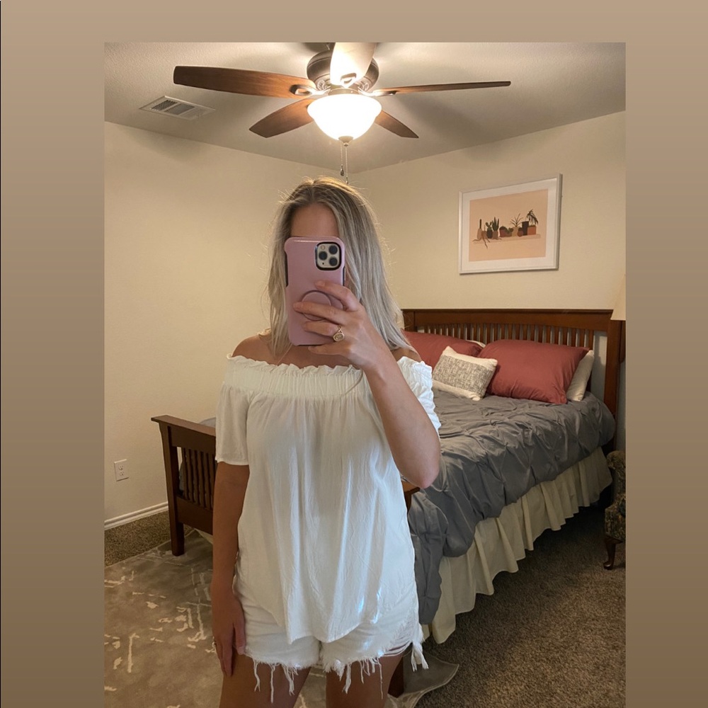 White off the shoulder top
